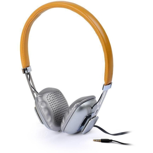 V-MAX  Stereo Headphone Steel With Mic Yellow/silver