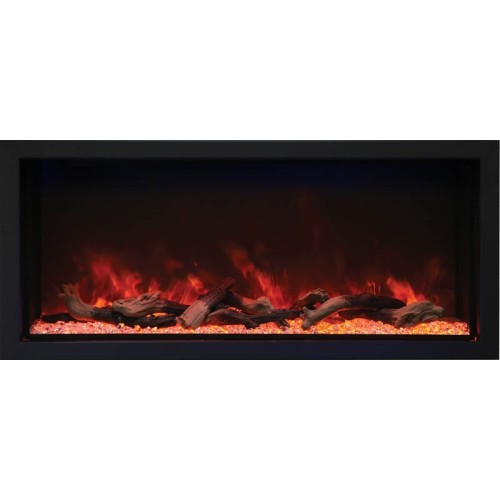 Amantii BI-50-DEEP-XT – 50″ Wide – Deep Indoor or Outdoor Built-in only Electric Fireplace with Black Steel Surround