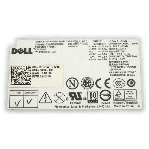 Dell Optiplex 980 SMT 255W Power Supply Unit with 24-Pin Mini ATX Connector