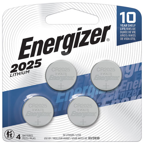 Energizer CR2025 Lithium Coin Cell Batteries - 4 Pack