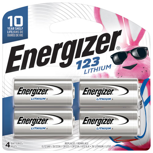 Energizer EL123 Lithium Batteries - 4 Pack