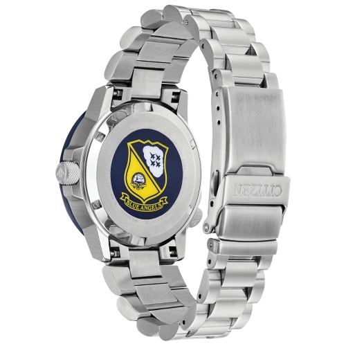 Montre pour hommes Eco-Drive japonaise Promaster Nighthawk de Citizen 42 mm avec boîtier en inox deux tons et bracelet à cadran bleu