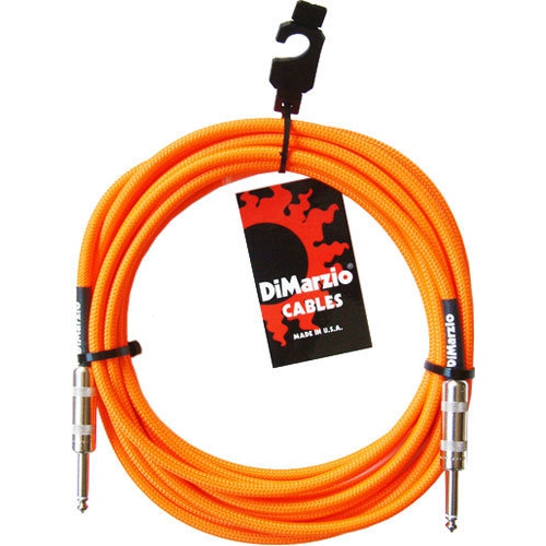 Image 1 of 1.. Dimarzio 10ft Overbraid Neon Orange Guitar/Instrument Cable - EP-1710NO