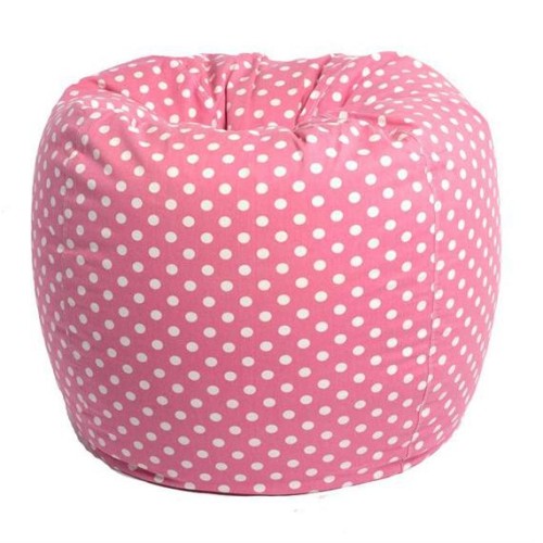 pink spotty bean bag