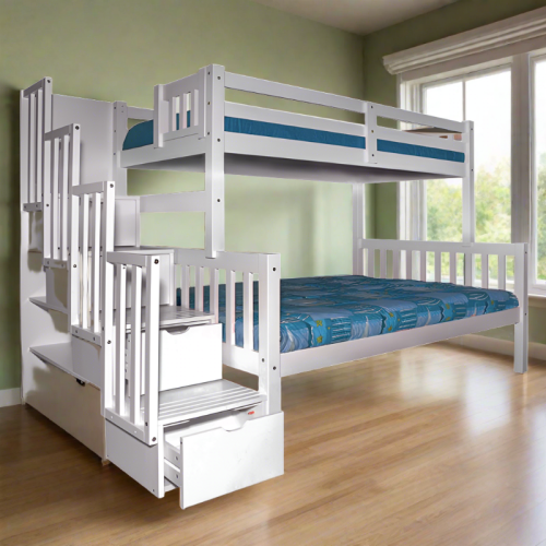 Bunk Bed Stairway Twin over Full with Trundle