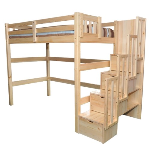 Staircase Twin Loft Bed With Storage, Staircase Twin Loft Bed With Storage