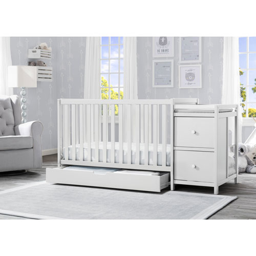 Delta Ultimate 4 In 1 Convertible Crib With Changing Table Grey