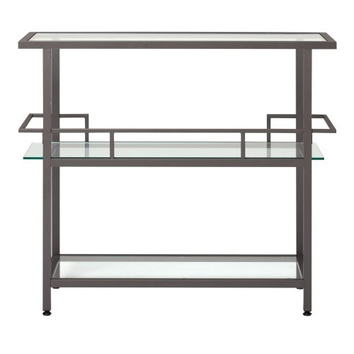 Studio Designs Home Piloti Bar Table, Pewter / Clear Glass