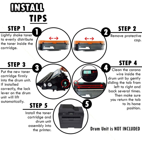 2 High Yield Inkfirst® Compatible Toner Cartridges TN-660 TN660 Replacement for Brother TN-660 Black MFC-L2700DW MFC-L2720
