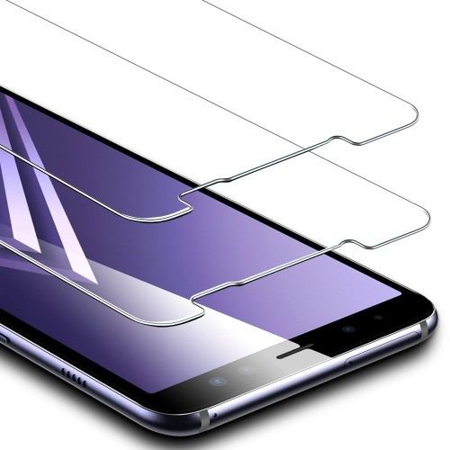 Protecteur d’écran A8 de Samsung [paquet de 2], protection contre les chocs électriques Galaxy A8 de Samsung en verre trempé [résistant aux égratignu