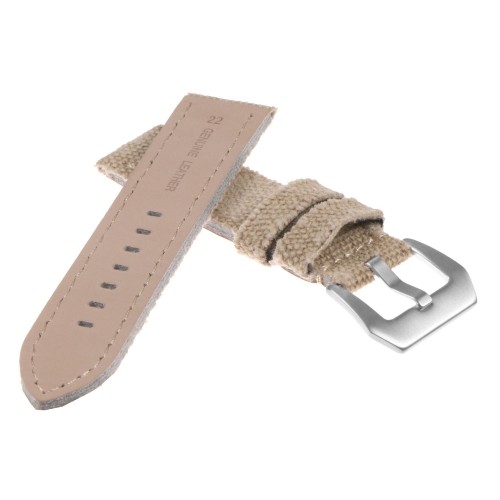 DASSARI Frayed Edge Vintage Distressed Mens Faded Canvas Watch Band Strap - 24mm White Oak