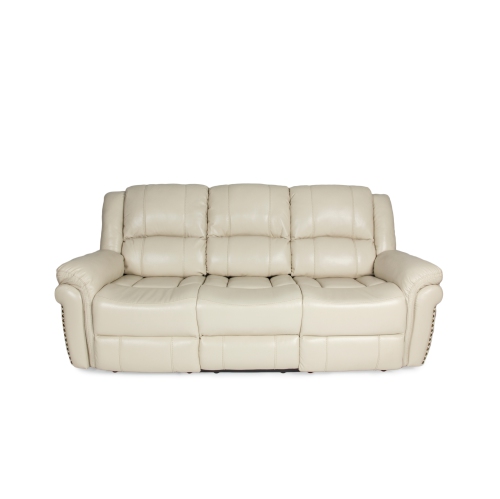 ENS. 3 pièces inclinables électriques cuir sofa, causeuse et fauteuil Alux A-Class Luxury Products - Beige