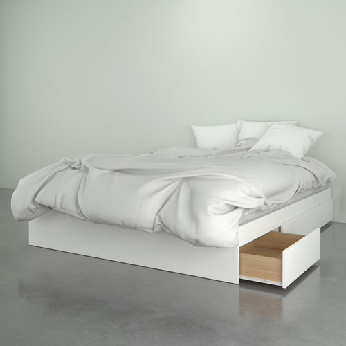 Nexera Contemporary Storage Bed - Queen - White