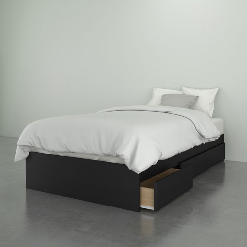 Nexera Contemporary Storage Bed - Twin - Black