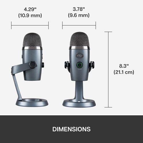 Microphone nano USB Yeti de Blue Microphones - Gris