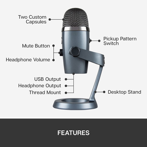 Blue Microphones Yeti Nano USB Microphone - Grey