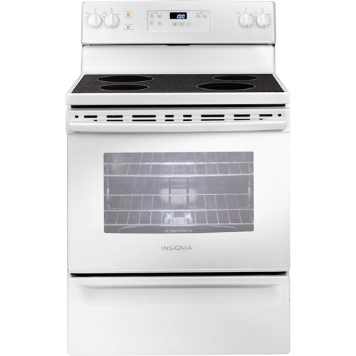 Insignia 30" 5 Cu. Ft. Electric Range - White on White - Only at Best Buy
