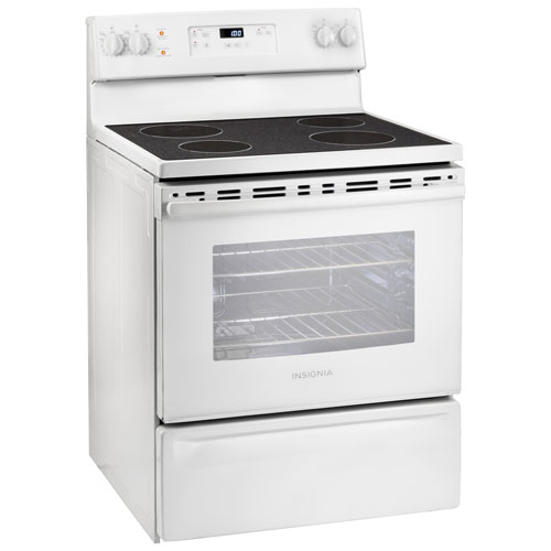 Image 3 of 7.. Insignia 30" 5 Cu. Ft. Electric Range - White on White - Only at Best Buy