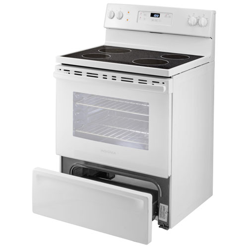 Image 6 of 7.. Insignia 30" 5 Cu. Ft. Electric Range - White on White - Only at Best Buy