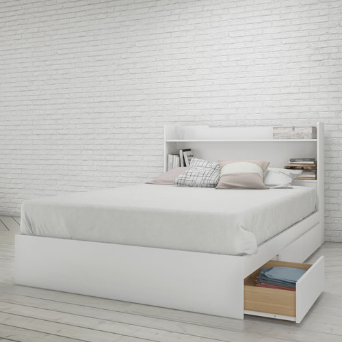 Nexera Contemporary Storage Bed And, Double Size Headboard Canada