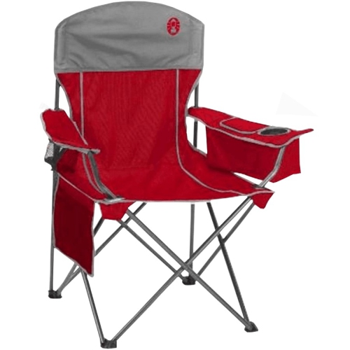 Red and Grey Oversized Quad Camping Chair, with Cooler