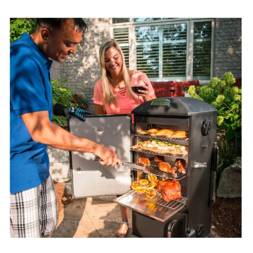 Fumoir noir vertical au propane de 15 000 BTU, 770 pouces carrés