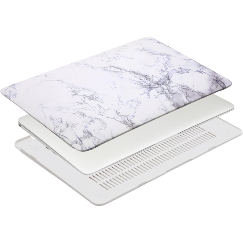 MacBook Air 13 inch Case, Plastic Pattern Hard Shell Case & Keyboard Cover & Screen Protector, White Marble