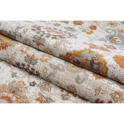 Ladole Rugs Venice Marigold Cream Ornamental Indoor/Outdoor Area Rug 5'3" x 7'6"