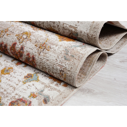 Ladole Rugs Venice Marigold Cream Ornamental Indoor/Outdoor Area Rug 5'3" x 7'6"