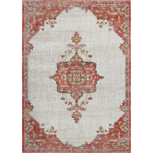 Ladole Rugs Highland Terracotta Cream Indoor/Outdoor Area Rug 7'10" x 10'5"