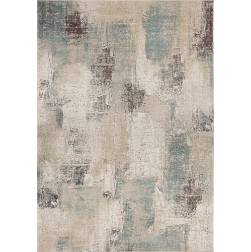 Ladole Rugs Timeless Yorkson Beige Blue Abstract Pattern Indoor/Outdoor Area Rug