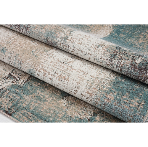 Ladole Rugs Timeless Yorkson Beige Blue Abstract Pattern Indoor/Outdoor Area Rug