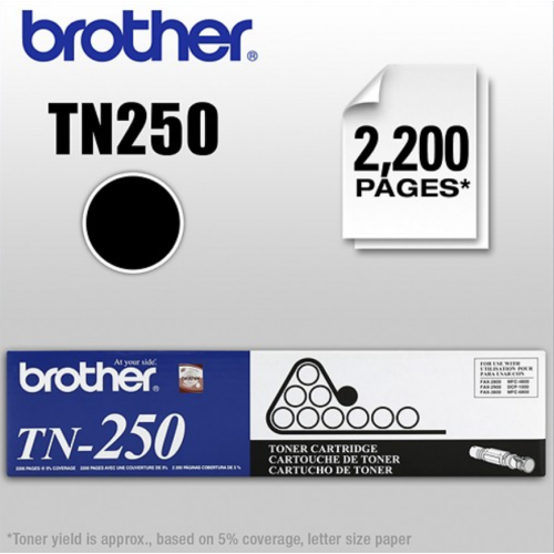 Brother TN250, Black Original Toner Cartridge, For CP-1000, MFC-4800 to 6800, IntelliFAX
