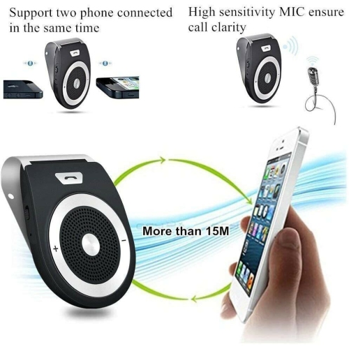 Trousse mains libres mains libres mains libres pour voiture avec haut-parleur mains libres Bluetooth de naor - prend en charge la musique, le