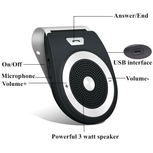 Trousse mains libres mains libres mains libres pour voiture avec haut-parleur mains libres Bluetooth de naor - prend en charge la musique, le