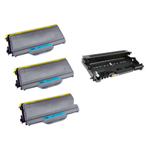 Max Saving - 4PK Compatible Toner Cartridges & DRUM Unit for Brother TN360,DR360, TN-360 TN330 DCP-7030, DCP-7040, HL-2140, HL-2150N, HL-2170W