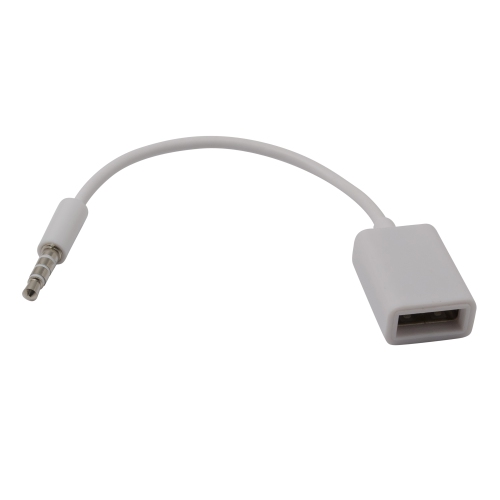 3.5mm Male AUX Audio Plug Jack To USB 2.0 Female Converter Cable Cord Car MP3