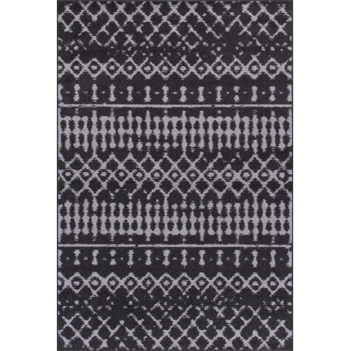 AG HOME  Lavan Vintage Moroccan Dark Area Rug 6'7" X 9'4" In Grey