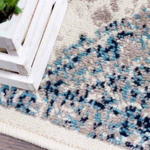 Saville Blue/Beige Area Rug 4'4"x6'2"