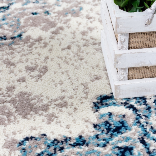 Saville Blue/Beige Area Rug 6'7" x 9'4"