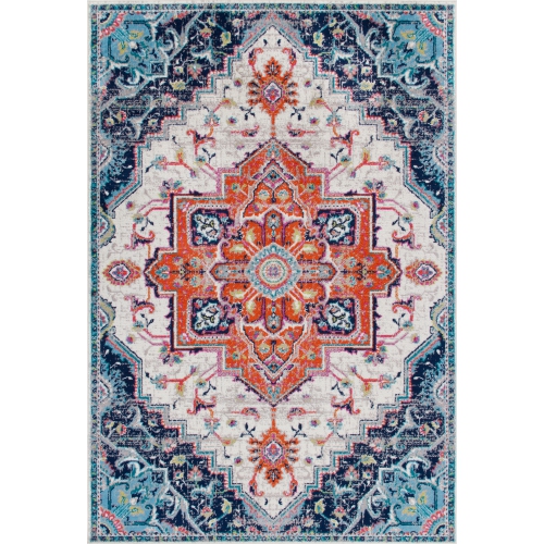 AG HOME  Saville Vintage Diamond Area Rug 4'4"x6'2" In Navy
