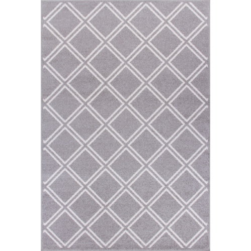 Lavan Diamond Lattice Grey Area Rug 4'4"x6'2"