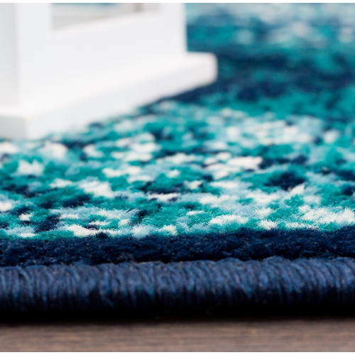 Tapis d'appoint Saville Vintage, marine / turquoise, 2 pi 2 po x 3 pi 11 po