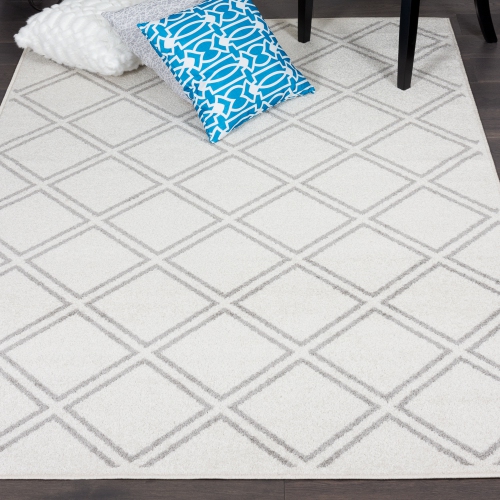Lavan Diamond Lattice Off White Area Rug 2'2"x3'11"