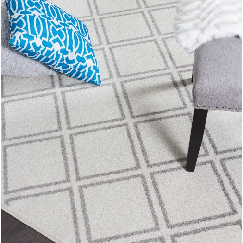 Lavan Diamond Lattice Off White Area Rug 2'2"x3'11"