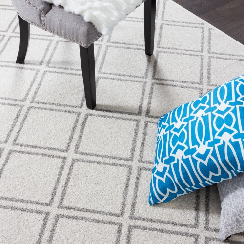 Lavan Diamond Lattice Off White Area Rug 2'2"x3'11"