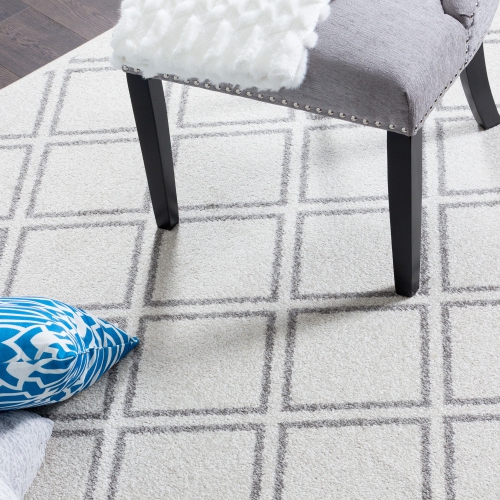 Lavan Diamond Lattice Off White Area Rug 2'2"x3'11"