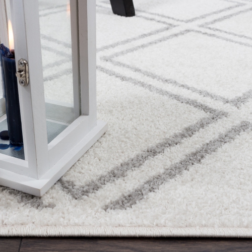 Lavan Diamond Lattice Off White Area Rug 2'2"x3'11"