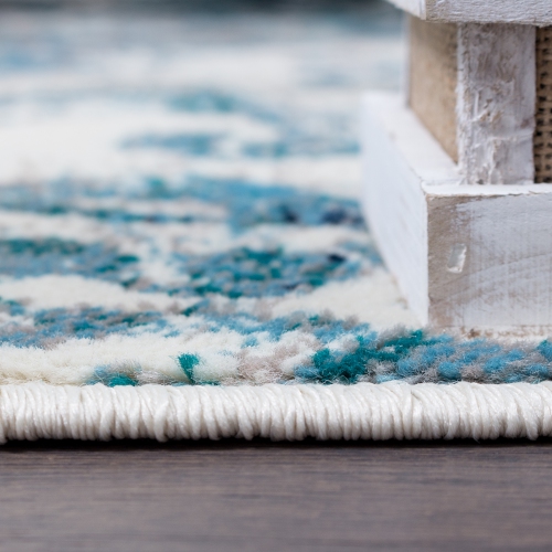 Tapis d'appoint Flora rétro bleu de Saville 2 pi 2 po x 3 pi 11 po