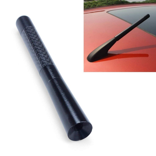 1pcs Carbon Fiber Aluminum Short Antenna Black Universal Car AM/FM Radio Antenna With Screws 4.8"